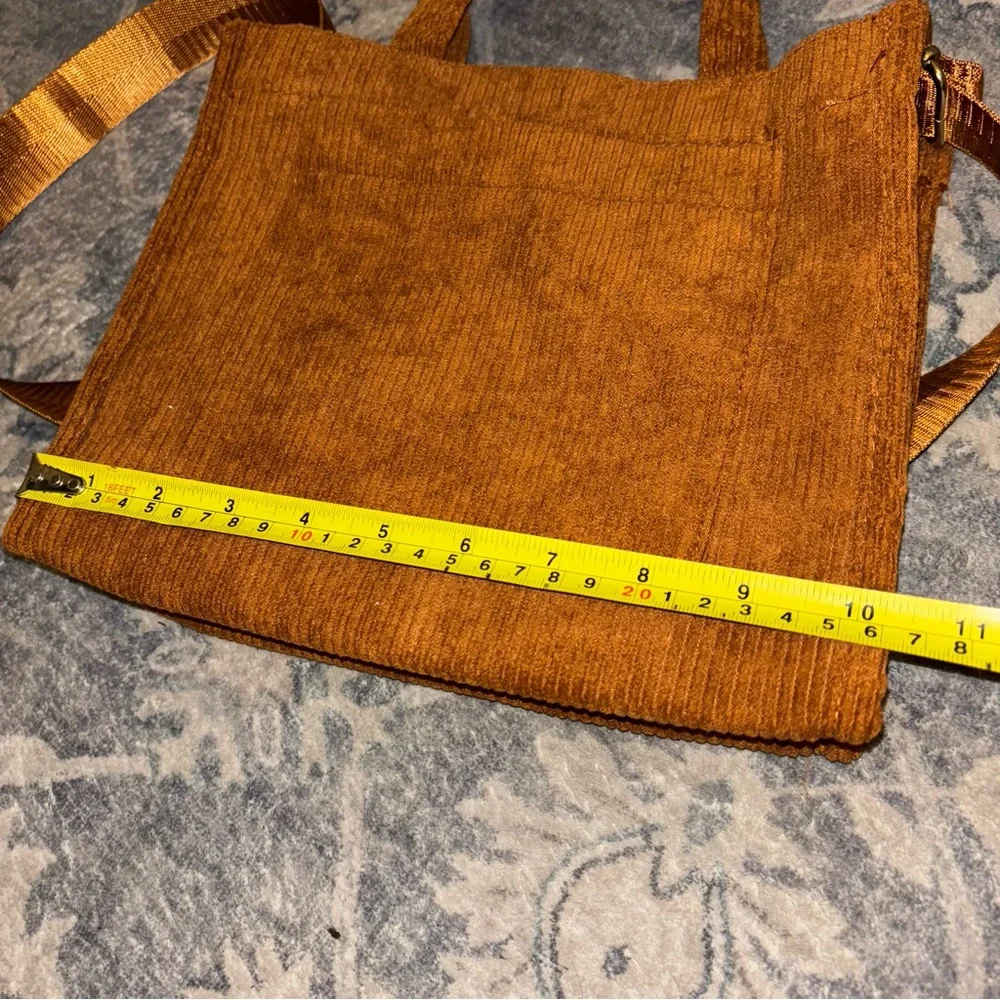 Brown Corduroy Crossbody Handbag - Picture 9 of 12
